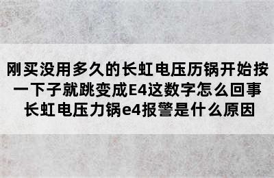 刚买没用多久的长虹电压历锅开始按一下子就跳变成E4这数字怎么回事 长虹电压力锅e4报警是什么原因